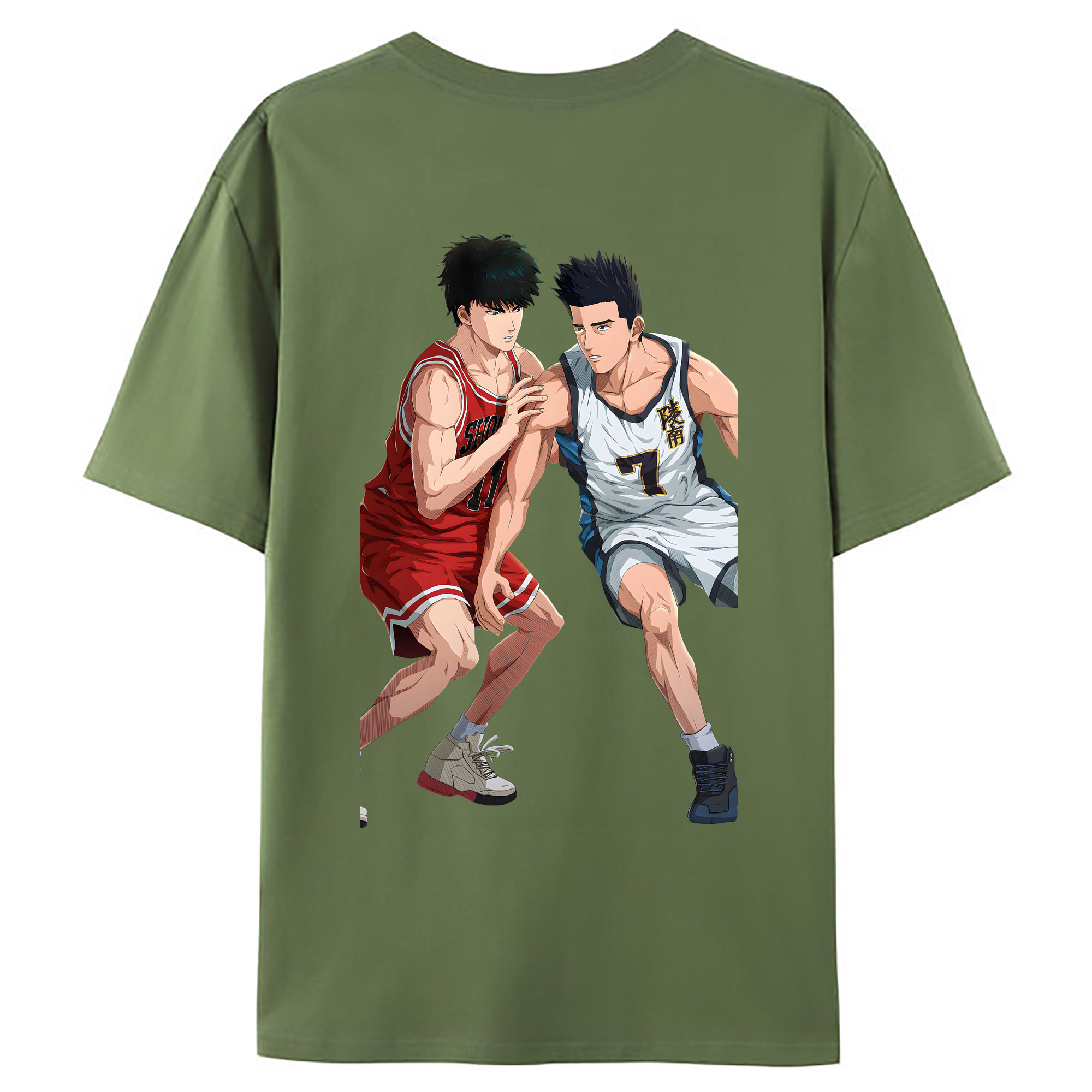 （画像用） SLAM DUNK／スラムダンク 綿100％ メンズ半袖Tシャツ（バックプリント） 通気性